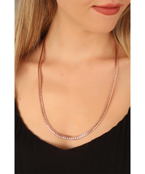 Yeni Sezon Rose Kaplama Zincirli Bayan Kolye