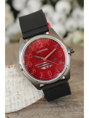 Siyah Silikon Kordonlu Füme Spor Metal Kasalı Bayan Kol Saati