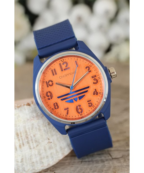 Lacivert Silikon Kordonlu Spor Metal Kasalı Turuncu İç Tasarımlı Bayan Kol Saati Lacivert Silikon Kordonlu Spor Metal Kasalı Turuncu İç Tasarımlı Bayan Kol Saati