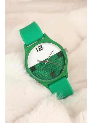 Yeşil Silikon Bayan Saat