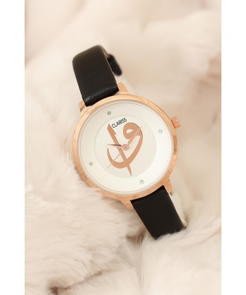 Siyah Renk Deri Kordonlu Clariss Marka Elif Vav Bayan Saat Siyah Renk Deri Kordonlu Clariss Marka Elif Vav Bayan Saat