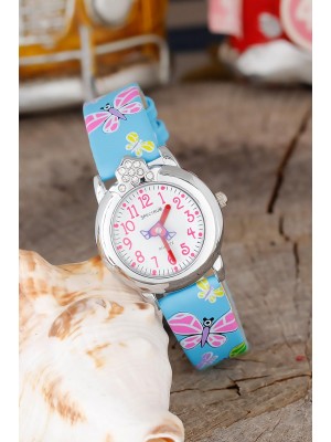 Kalp Kadran Deri Kordonlu Metal Kasa Trend  Çocuk Saat