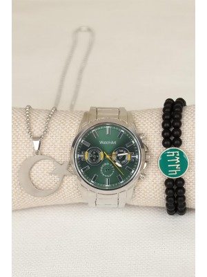 Metal Kordonlu Saat Kombini