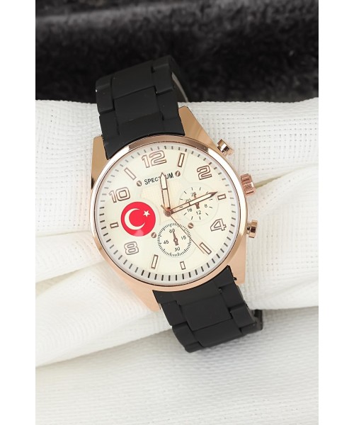 Silikon Kordonlu Bayraklı Erkek Kol Saati Silikon Kordonlu Bayraklı Erkek Kol Saati