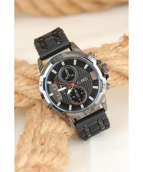 Siyah Silikon Kordonlu Spor Kasa Clariss Erkek Kol Saati Siyah Silikon Kordonlu Spor Kasa Clariss Erkek Kol Saati