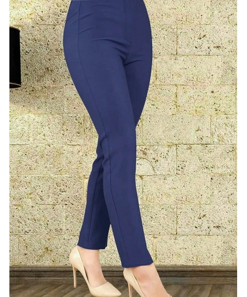 Yeni Sezon Likralı Kumaş Pantalon -İndigo Yeni Sezon Likralı Kumaş Pantalon -İndigo