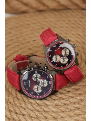 Bordo Kot Kordonlu  Silver Metal Spor Kasa Sevgili Saatleri