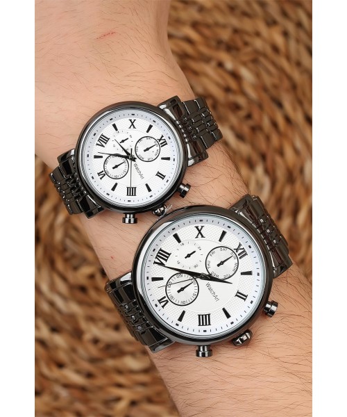 Füme Renk Metal Kordonlu Sevgili Saatleri