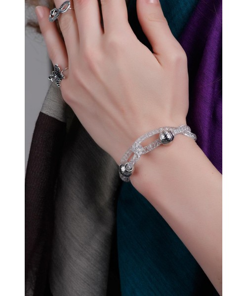 Transparan Model Gümüş Detaylı Bayan Bileklik Transparan Model Gümüş Detaylı Bayan Bileklik